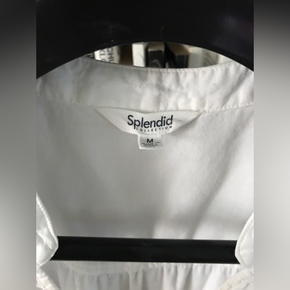 Like New Splendid White Surplice V-Neck Hi Low Crossover Ruched Top M - Picture 7 of 13